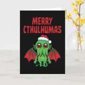 Carte Joyeux Noël Cthulhuien (Fleur jaune)