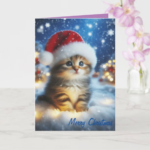 Carte Joyeux Noël Cute Kitten