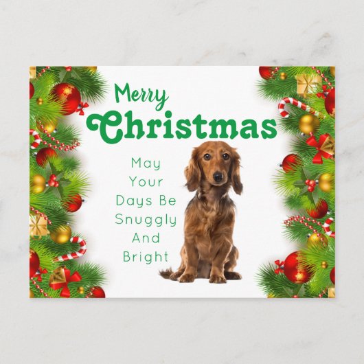 Carte Joyeux Noël Dachshund (Devant)