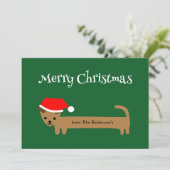 Carte Joyeux Noël Dachshund Custom Family Noël (Debout devant)
