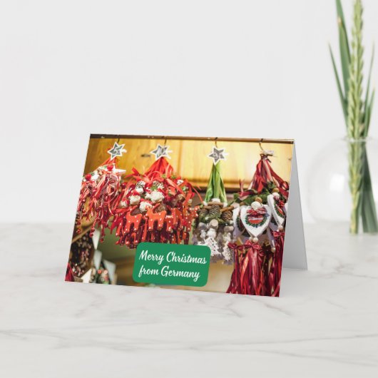 Carte Joyeux Noël d'Allemagne - Ornements allemands (Devant)