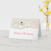 Carte Joyeux Noël Dancing Snowman (Fleur jaune)