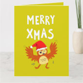 Carte Joyeux Noël Danseuse Chouette (Devant)