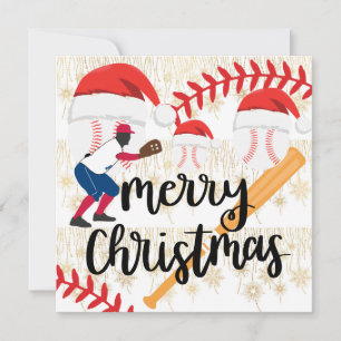 Carte Joyeux Noël de baseball