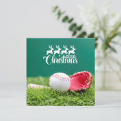 Carte Joyeux Noël de baseball avec des cadeaux sur l'her (Debout devant)