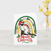 Carte Joyeux Noël de chat siamois (Fleur jaune)