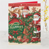 Carte Joyeux Noël de famille (Fleur jaune)