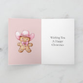 Carte Joyeux Noël de fille en pain d'épice (Intérieur)