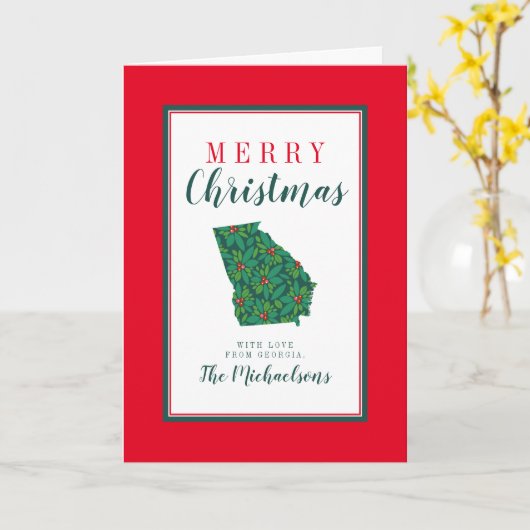 Carte Joyeux Noël de Géorgie (Fleur jaune)