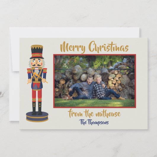 Carte Joyeux Noël de la nuthouse drôle Nutcracker (Devant)