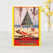 Carte Joyeux Noël de la plage (Fleur jaune)