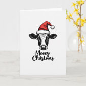 Carte Joyeux Noël de la vache rigolote (Fleur jaune)