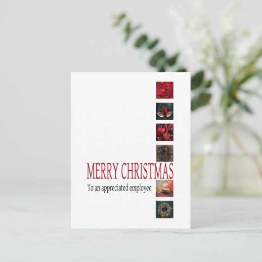 Carte Joyeux Noël de l'employé (Debout devant)