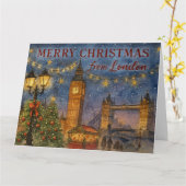 Carte Joyeux Noël de Londres (Fleur jaune)