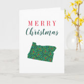 Carte Joyeux Noël de l'Oregon (Fleur jaune)