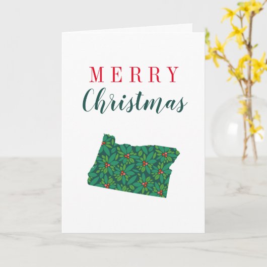 Carte Joyeux Noël de l'Oregon (Fleur jaune)