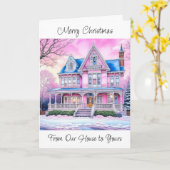 Carte Joyeux Noël de notre maison à votre (Fleur jaune)