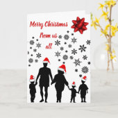 Carte Joyeux Noël de notre part à tous (Fleur jaune)