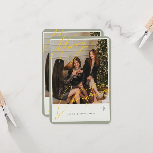 Carte Joyeux Noël de Patterson Family Card (Devant/Arrière en situation)