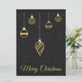 Carte Joyeux Noël Décoratif Géométrie Or (Debout devant)