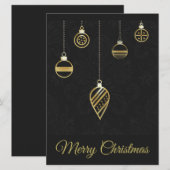 Carte Joyeux Noël Décoratif Géométrie Or (Devant / Derrière)