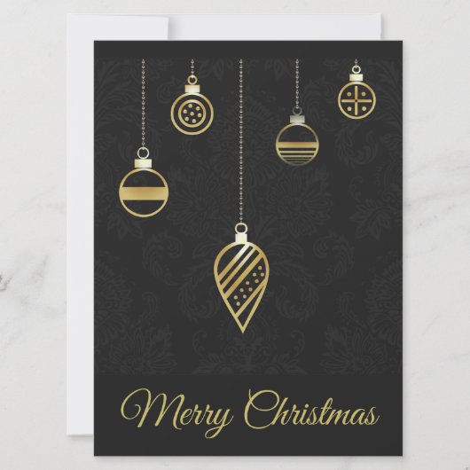 Carte Joyeux Noël Décoratif Géométrie Or (Devant)