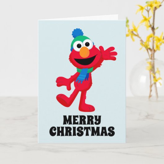 Carte Joyeux Noël d'Elmo (Fleur jaune)