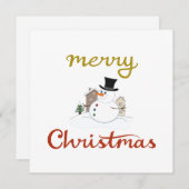 Carte Joyeux Noël+Design Snowman (Devant / Derrière)