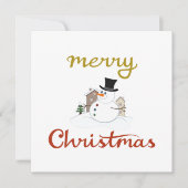 Carte Joyeux Noël+Design Snowman (Devant)