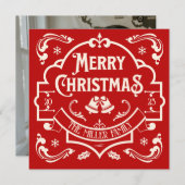 Carte Joyeux Noël design vintage (Devant / Derrière)