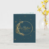 Carte Joyeux Noël d'or (Fleur jaune)