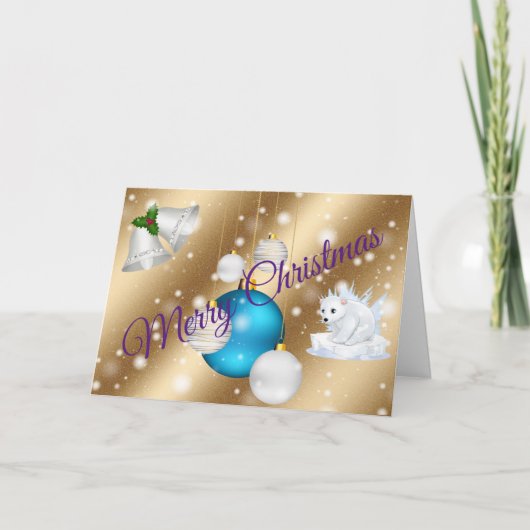 Carte Joyeux Noël d'or (Devant)