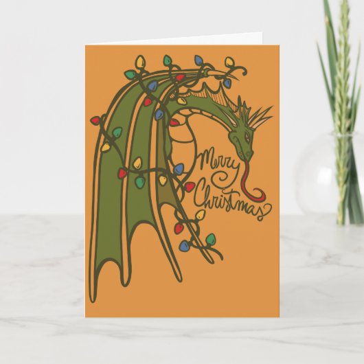 Carte Joyeux Noël Dragon Geek Vacances (Devant)