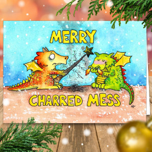 Carte Joyeux Noël Dragon par Nicole Janes