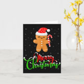 Carte Joyeux Noël Drôle Biscuit Gingembre Cuisson Ch (Fleur jaune)