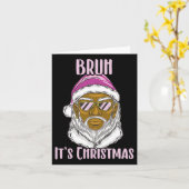 Carte Joyeux Noël Drôle Père Noël Mème Pour Frères (Fleur jaune)