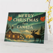 Carte Joyeux Noël du Canada (Fleur jaune)