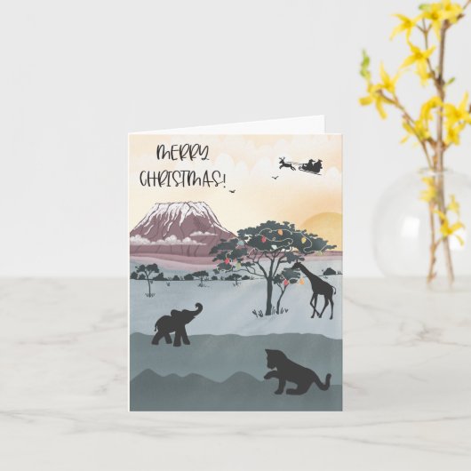 Carte Joyeux Noël du Kenya (Fleur jaune)