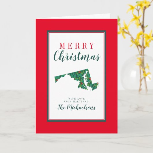 Carte Joyeux Noël du Maryland (Fleur jaune)