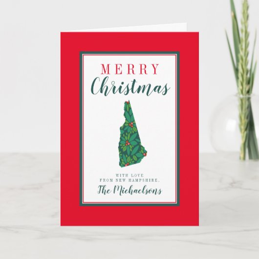 Carte Joyeux Noël du New Hampshire (Devant)