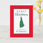 Carte Joyeux Noël du New Hampshire (Fleur jaune)