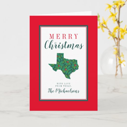 Carte Joyeux Noël du Texas (Fleur jaune)