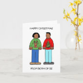 Carte Joyeux Noël d'un couple afro-américain (Fleur jaune)