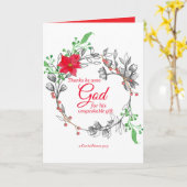 Carte Joyeux Noël Écriture Corinthians Poinsettia (Fleur jaune)