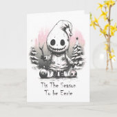 Carte Joyeux Noël Éffrayant fantôme gothique (Fleur jaune)