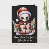 Carte Joyeux Noël Éffrayant gothique (Devant)