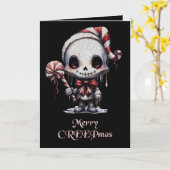 Carte Joyeux Noël Éffrayant gothique (Fleur jaune)