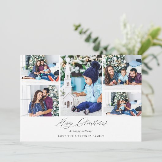 Carte Joyeux Noël Ele Chic 5 Photo (Debout devant)