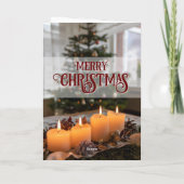 Carte Joyeux Noël élégant couronne de sapin de Noël (Dos)