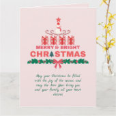 Carte Joyeux Noël élégant et lumineux Christmas 2023 Col (Fleur jaune)